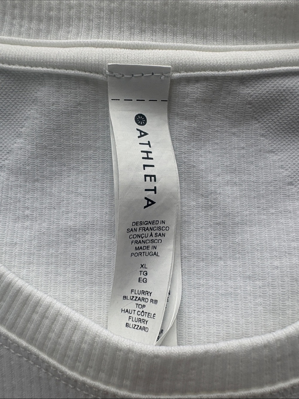 Athleta Flurry Blizzard Rib Long Sleeve Shirt White/Cream Size XL NWOT - Picture 8 of 8